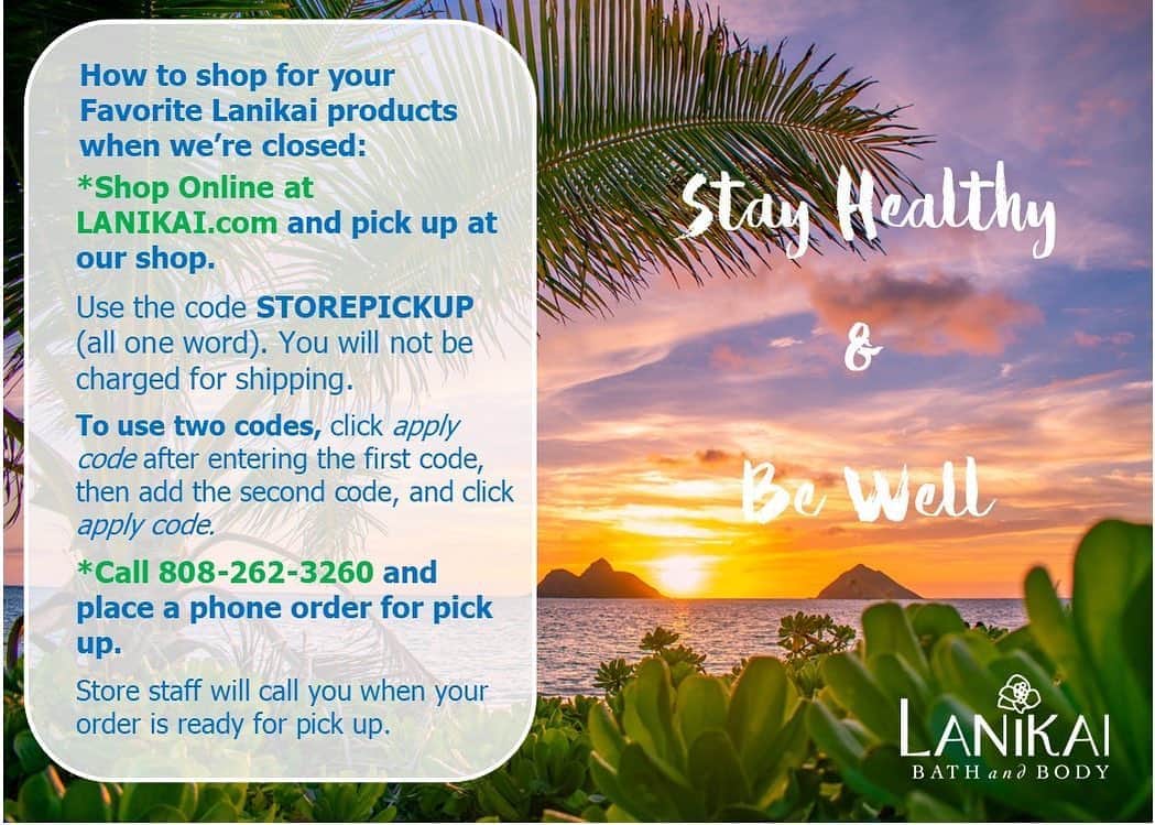 Lanikai Bath and Bodyさんのインスタグラム写真 - (Lanikai Bath and BodyInstagram)「We’re closed for the next two weeks but you can still get your favorite Lanikai products! Shop online or give us a call and we’ll ship or you can pick up your order at our Lanikai store. #bewell #lanikaibathandbody #kailuatownhi」8月28日 4時26分 - lanikaibathandbody