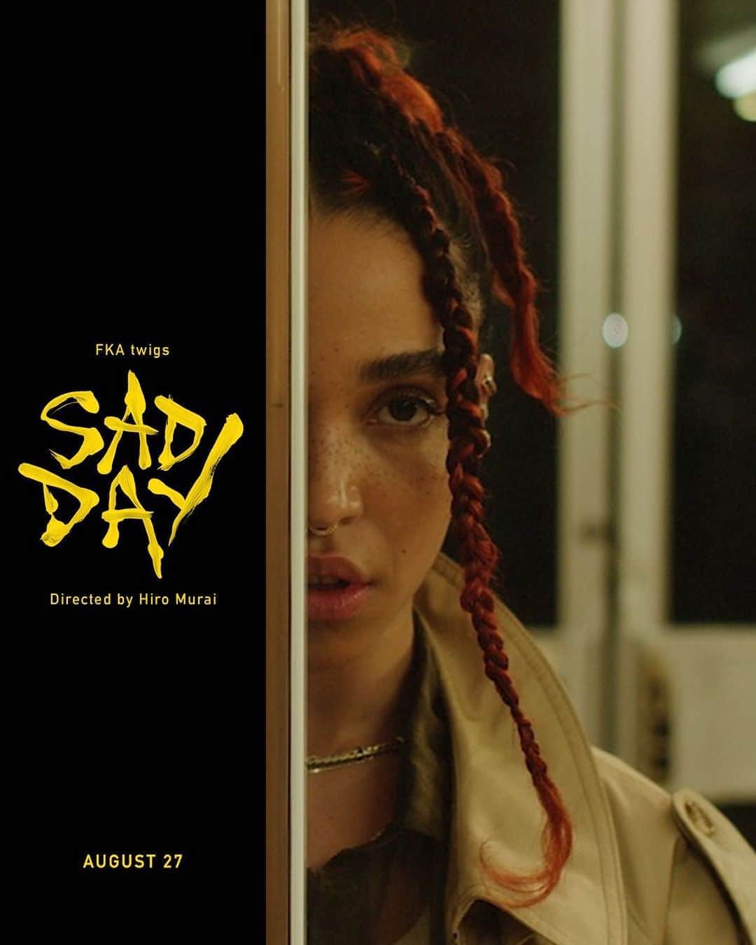FKAツイッグスのインスタグラム：「hey, lilith (my sword) and i can’t wait to share sad day with you <3 shall we meet on @youtube live chat at midnight PT, 8am BST after it premieres on @cakefx?」