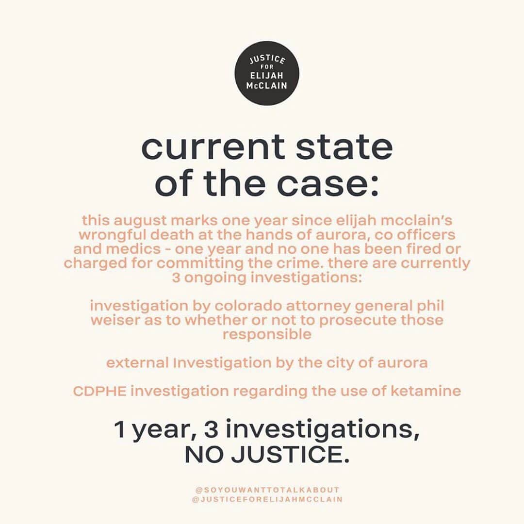 ジュリアナ・デヴァーさんのインスタグラム写真 - (ジュリアナ・デヴァーInstagram)「Elijah should be here. This is not a political issue. This is a human rights issue.  America can never be great if we can’t stop murdering our own citizens. Our human brothers and sisters are begging for justice, don’t sit by and just hope it will get better or that someone else will stop it.  Use your time, your voice and your resources to stand together and make this world better.  How? For one you can follow @justiceforelijahmcclain and help us finish out August with 10k calls and 10k letters to Colorado decision makers and demand justice.  This morning I called Governor Jared Polis @govofco and AG Phil Weiser @coag_philweiser, Mayor Mike Coffman @repmikecoffman and CA Daniel Brotzman @auroragov and demanded those responsible for the murder of #elijahmcclain are fired and charged. #filltheirfeed  You can also send your own postcards to their offices via the #USPS or purchase beautiful cards via @culturegreetings like I did. All info, addresses, instructions and script suggestions are available in the link in bio @justiceforelijahmcclain.  Do not quietly sit by while our fellow Americans are being traumatized by those they pay to protect them. Being Black is not a crime. It has to end now and it has to end with us 🙏🏼🙏🏽🙏🏾🙏🏿. . Graphics @shirien.creates @browngirlcurator Cards @soyouwanttotalkabout   #justiceforelijahmcclain #lettersforelijah #blacklivesmatter #protectblacklives」8月28日 4時53分 - cleverdeverwherever