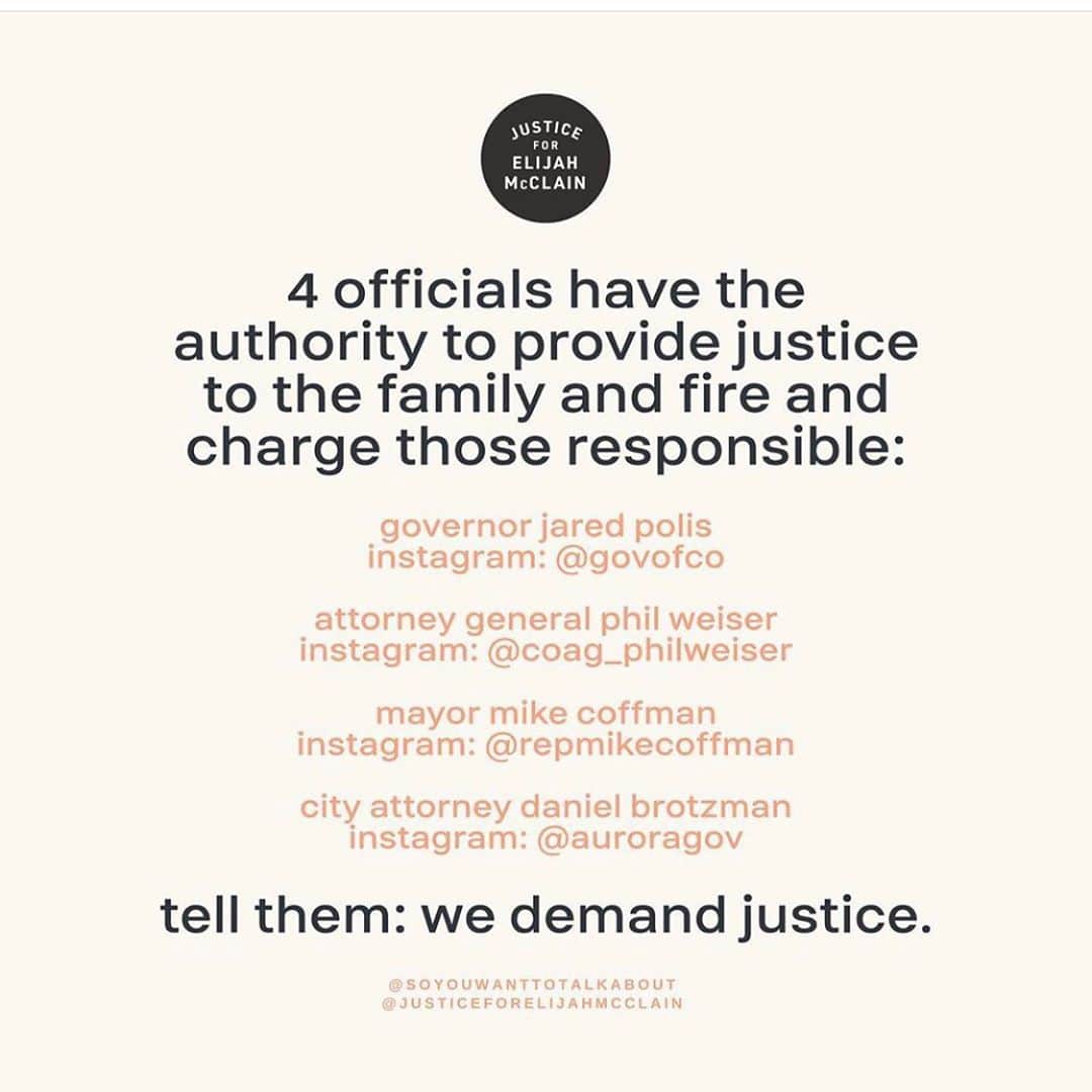 ジュリアナ・デヴァーさんのインスタグラム写真 - (ジュリアナ・デヴァーInstagram)「Elijah should be here. This is not a political issue. This is a human rights issue.  America can never be great if we can’t stop murdering our own citizens. Our human brothers and sisters are begging for justice, don’t sit by and just hope it will get better or that someone else will stop it.  Use your time, your voice and your resources to stand together and make this world better.  How? For one you can follow @justiceforelijahmcclain and help us finish out August with 10k calls and 10k letters to Colorado decision makers and demand justice.  This morning I called Governor Jared Polis @govofco and AG Phil Weiser @coag_philweiser, Mayor Mike Coffman @repmikecoffman and CA Daniel Brotzman @auroragov and demanded those responsible for the murder of #elijahmcclain are fired and charged. #filltheirfeed  You can also send your own postcards to their offices via the #USPS or purchase beautiful cards via @culturegreetings like I did. All info, addresses, instructions and script suggestions are available in the link in bio @justiceforelijahmcclain.  Do not quietly sit by while our fellow Americans are being traumatized by those they pay to protect them. Being Black is not a crime. It has to end now and it has to end with us 🙏🏼🙏🏽🙏🏾🙏🏿. . Graphics @shirien.creates @browngirlcurator Cards @soyouwanttotalkabout   #justiceforelijahmcclain #lettersforelijah #blacklivesmatter #protectblacklives」8月28日 4時53分 - cleverdeverwherever