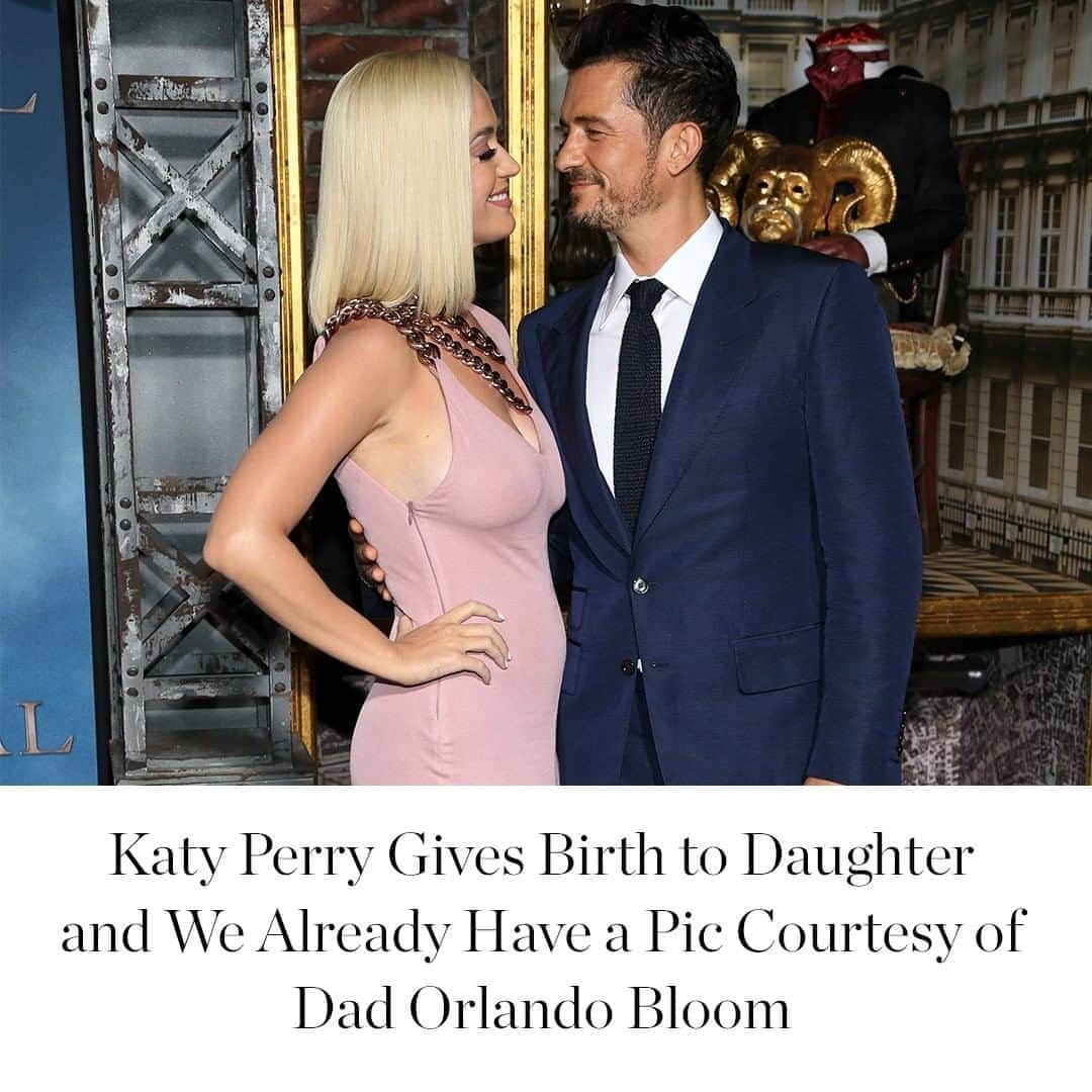 のインスタグラム：「Congrats are in order for Katy Perry and Orlando Bloom! The pair shared the news via UNICEF's Instagram account that they had welcomed their first child together, a baby girl. In addition to the exciting news, the couple revealed a first photo of their daughter, as well as her (adorable) name. Check out both at our bio link. 👶🏼」