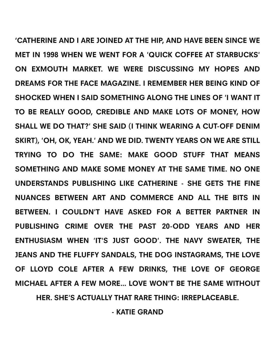 LOVE MAGAZINEのインスタグラム：「A few words from @kegrand, @bengcobb, @paul_flynn, @jacksunnucks, @camillalowther and #MurrayHealy on the inimitable publisher of LOVE, @misscatherinerussell.」