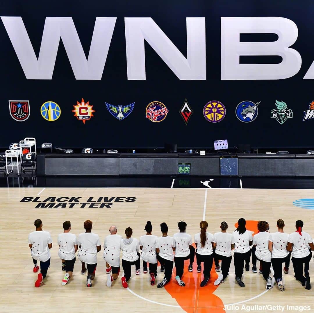 ABC Newsさんのインスタグラム写真 - (ABC NewsInstagram)「The Washington Mystics wear T-shirts spelling out the name of Jacob Blake, a Black man shot by police in Kenosha, Wisconsin, on the front and showing seven bullet holes in the back to protest. The WNBA postponed several scheduled games yesterday as athletes across sports spoke out in protest of the shooting. #wnba #nba #jacobblake #sports #protest」8月27日 23時43分 - abcnews
