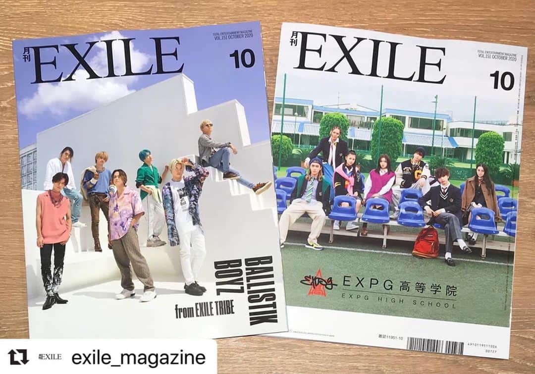 Girls²さんのインスタグラム写真 - (Girls²Instagram)「#Repost @exile_magazine ﻿ ﻿ #EXPG高等学院 🏫🏫﻿ 是非チェックしてみてください🥰﻿ ﻿ ・・・﻿ 《本日8/27（木）『月刊EXILE10月号』発売！！》﻿ ﻿ COVER:BALLISTIK BOYZ from EXILE TRIBE﻿ BACK COVER:EXPG高等学院﻿ ﻿ みなさん、こんばんは‼️﻿ 本日『月刊EXILE』10月号が発売になりました📖﻿ ﻿ 今回の表紙&巻頭特集はBALLISTIK BOYZ from EXILE TRIBE✨﻿ ﻿ 待望の配信限定シングル「SUMMER HYPE」を8月10日にリリースしたBALLISTIK BOYZ from EXILE TRIBE🎤同楽曲は、“ファンの皆さんと一緒に夏を盛り上がりたい!”というメンバーの想いから制作されたこれまでになかった爽やかなサウンドで、暑い季節を彩る今夏必聴のサマーチューン🎶今号では、撮り下ろしショットや、楽曲の制作秘話やMV撮影時のエピソードなどたっぷりと語ったインタビューをお届けします📚さらに、大人気企画100問100答も必見です☑️﻿ ﻿ その他の特集では、LDHとサイバーエージェントが贈る究極の動画配信サービス『CL』のグランドオープンの様子をレポート📝グランドオープンを記念して、8月1日から9日まで「CL WEEK」と銘打ち、そのうち8日間連続で生配信を行った🎦LDH所属アーティストが日替わりで登場し、「CL」のスタートを華やかに盛り上げた模様の一部を紹介します📸﻿ ﻿ そのほか、9月17日からスタートするドラマ「俺たちはあぶなくない～クールにさぼる刑事たち」でダブル主演を務める佐野勇斗さんと鈴木伸之の特別インタビューや、9月12日から開演するミュージカル『フラッシュダンス』に出演する愛希れいかさんとDream Shizukaの対談企画など今月もさまざまなラインナップが勢揃い📘﻿ ぜひチェックしてみてください✅﻿ ※一部地域で発売日が異なる場合がございます。お近くの書店様にお問い合わせください。﻿ --------------------------------------------﻿ 月刊EXILE official HP﻿ http://www.exilemagazine.jp/ ﻿ ーーーーーーーーーーーーーーーーーーーーー﻿ 最新号、BACK NUMBERは、﻿ 下記のEXILE TRIBE STATION ONLINEからご購入いただけます。﻿ http://www.exiletribestation.jp/onlineshop/﻿ ーーーーーーーーーーーーーーーーーーーーーーーーーー」8月28日 5時28分 - girls2_official
