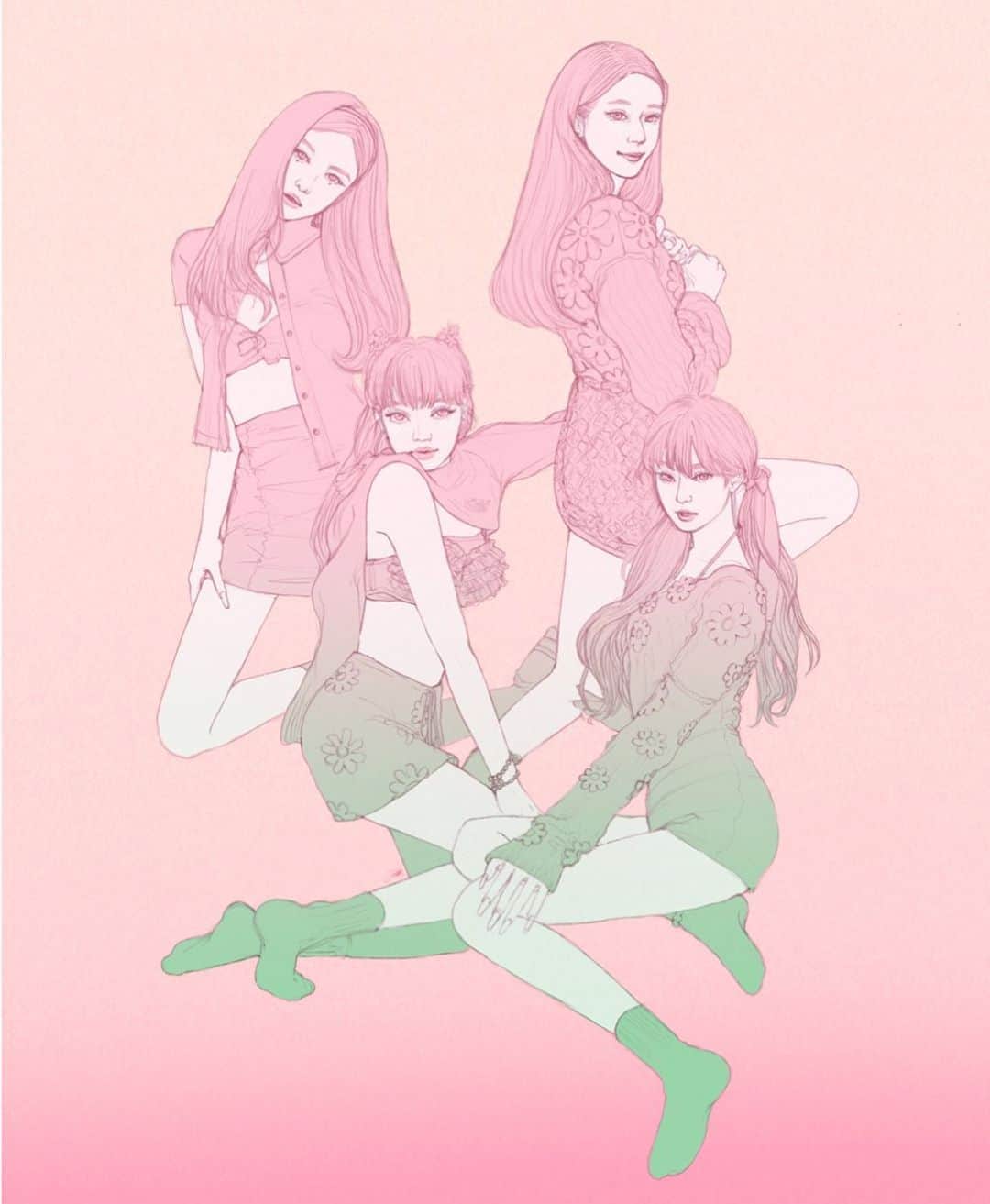 晴日のインスタグラム：「🍦🌼 #blackpink」