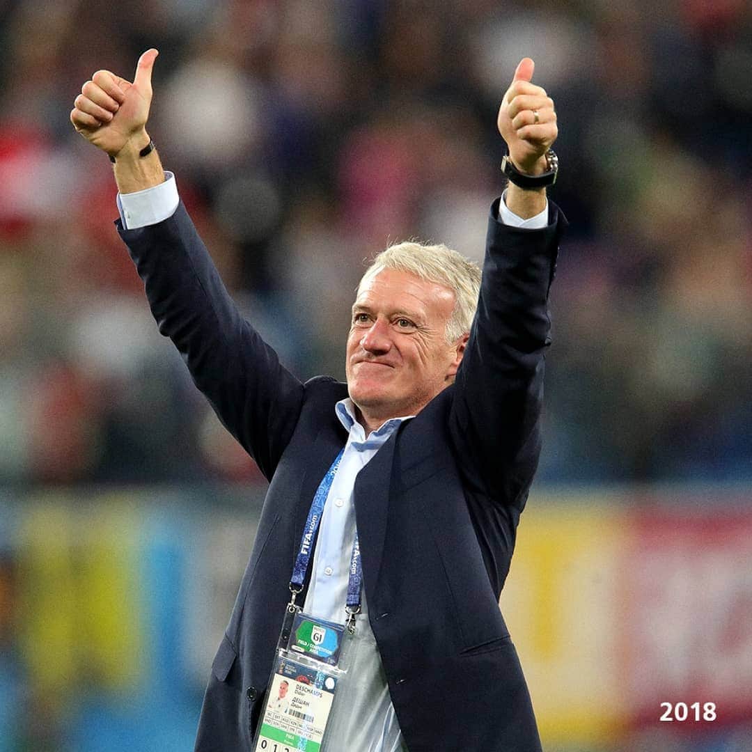FIFAワールドカップさんのインスタグラム写真 - (FIFAワールドカップInstagram)「1998 #ThenAndNow 2018⁣⁣ ⁣ 🇫🇷 Didier Deschamps⁣ ⁣ One captain. One coach. Two #WorldCup Trophies.⁣ ⁣ #France #LeBleus #France1998 #Russia2018」8月28日 1時11分 - fifaworldcup