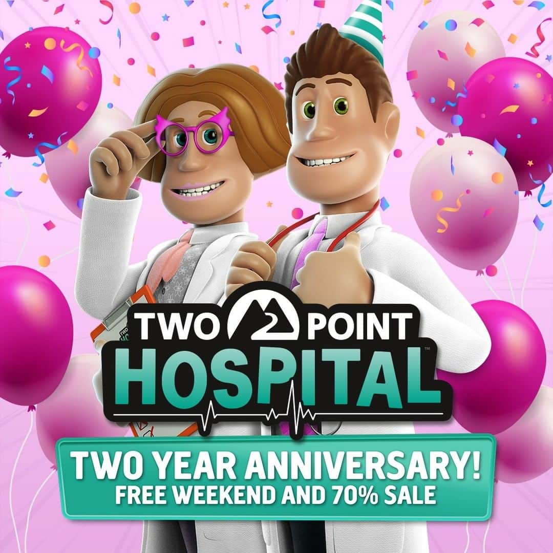 SEGAさんのインスタグラム写真 - (SEGAInstagram)「Two Point Hospital is 2 years old already! They grow up so fast😭   Here’s how we’re celebrating: 🎉Free weekend on Steam! 🎉Up to 70% off on Steam! 🎉Up to 40% off on Xbox! 🎉Up to 30% off on Switch! 🎉Anniversary stream!   Go to Steam to play it for free while you can!」8月28日 2時05分 - sega