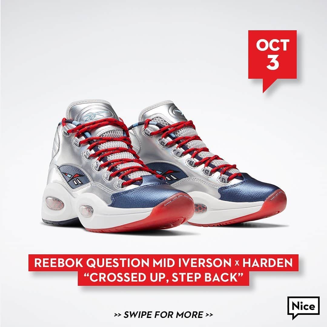 Nice Kicksさんのインスタグラム写真 - (Nice KicksInstagram)「The second and final #Iverson x #Harden crossover sneaker collab drops on 10/3. 🔥🔥」9月11日 23時27分 - nicekicks