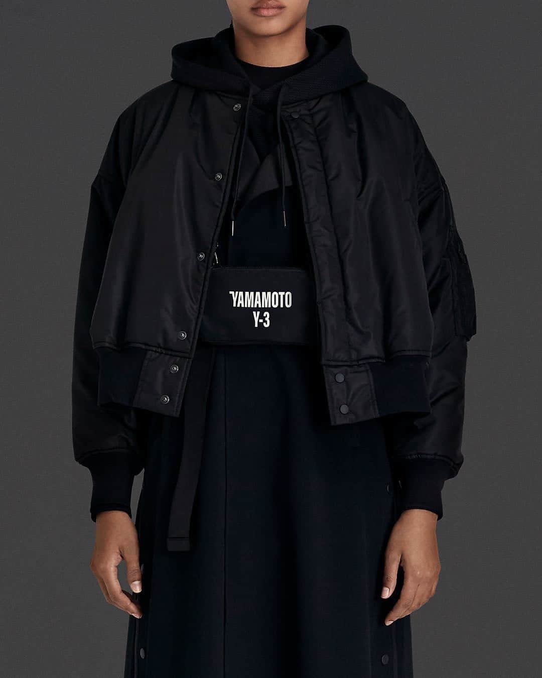 ワイスリーのインスタグラム：「Y-3 Bomber Jacket. Y-3 Fall/Winter 2020 Collection. --- #adidas #Y3 #YohjiYamamoto Discover the collection at adidas.com/y-3」