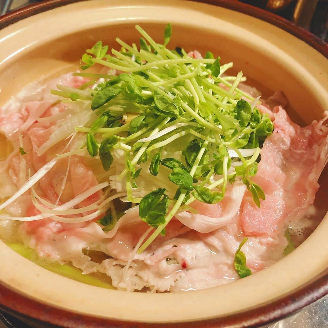 浦田麻緖さんのインスタグラム写真 - (浦田麻緖Instagram)「お料理配信で作った、白葱と豆苗と豚肉のお鍋🍲白葱と豆苗を豚肉で巻いて食べます🙆‍♀️ヘルシーだし、結構好きでよく作ります🍳  #お料理配信　#bigolive  #LIVE #お鍋　#おうちごはん  #簡単レシピ  #ヘルシー」9月11日 23時11分 - mao.urata