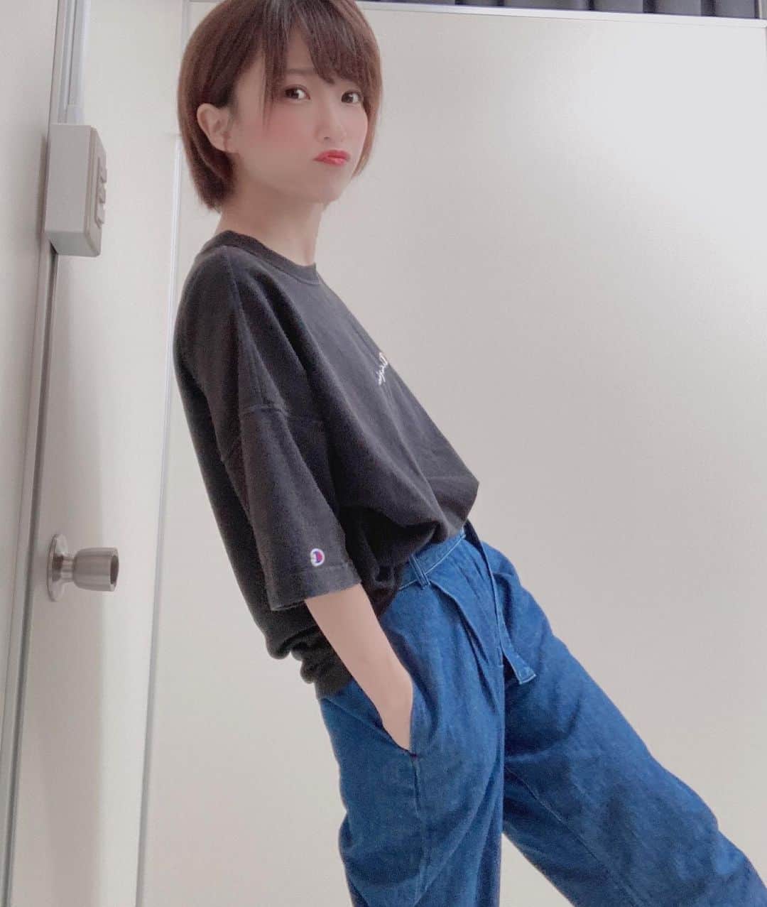 夏目ベールさんのインスタグラム写真 夏目ベールinstagram もう夏も終わりだー メンズライクコーデ メンズライク ボーイッシュ ボーイッシュコーデ Champion Gu ショートカット アイドル 純情のアフィリア 夏目ベール 9月11日 17時44分 Beel Inst