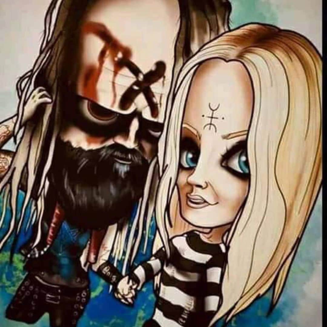 ロブ・ゾンビのインスタグラム：「It’s fan art Friday! Check all the fine art I’ve discovered on Instagram. If you see your art please tell who you are! I think I will do this every week. #fanartfriday #robzombie #houseof1000corpses #3fromhell #sherimoonzombie #thedevilsrejects #thelordsofsalem」