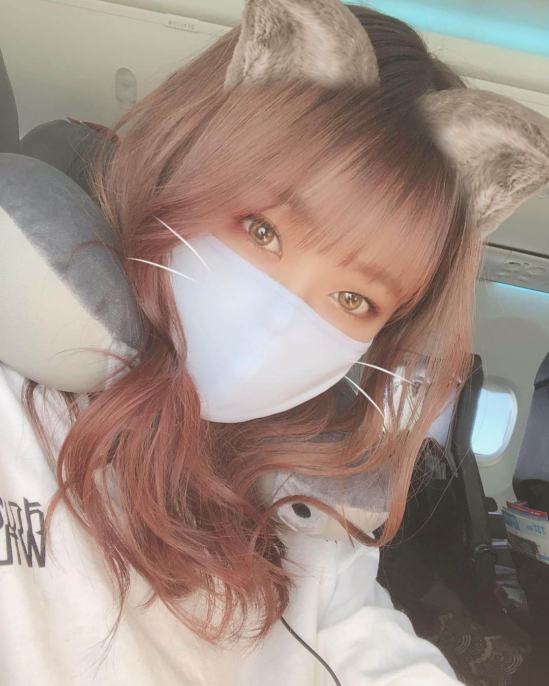 のインスタグラム：「. . お仕事で少し遠くまで飛んできました✈️ . . 久しぶりにカラコン入れてみたらすんごいね . . 🐈 . .」
