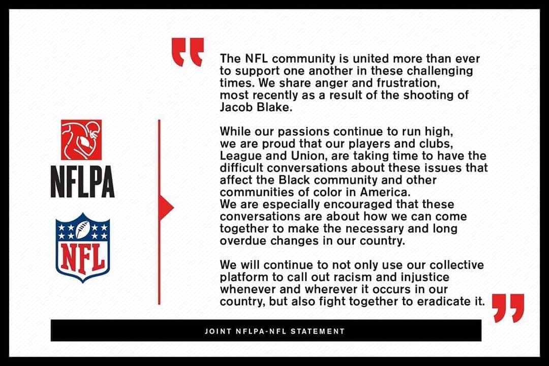 NFLさんのインスタグラム写真 - (NFLInstagram)「Joint NFL-NFLPA Statement」8月28日 6時55分 - nfl