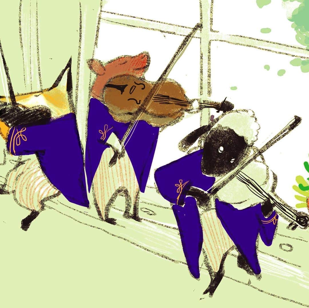 momoroさんのインスタグラム写真 - (momoroInstagram)「#バイオリン　の日#violin #illustration #cat#momoro#ももろ#イラスト」8月28日 9時19分 - momoro6666