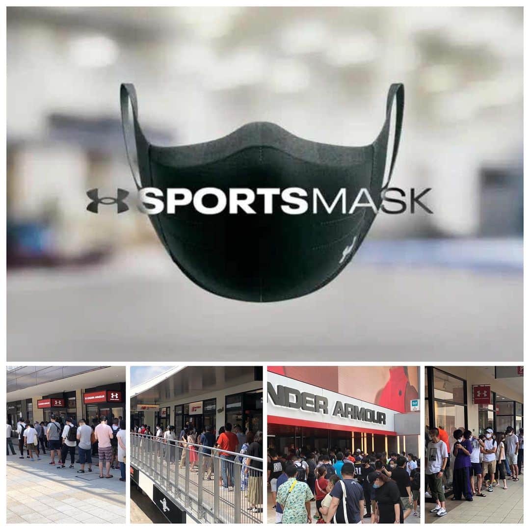 安田秀一のインスタグラム：「UA sports masks are very hot in Japan!   over 4billion pcs of masks were sold in Japan last year. The mask market is very competitive here, but Japanese people are choosing UA sports mask.  UA is Protecting our country!  #スポーツマスク  #アンダーアーマー  #uasportsmask #underarmour」