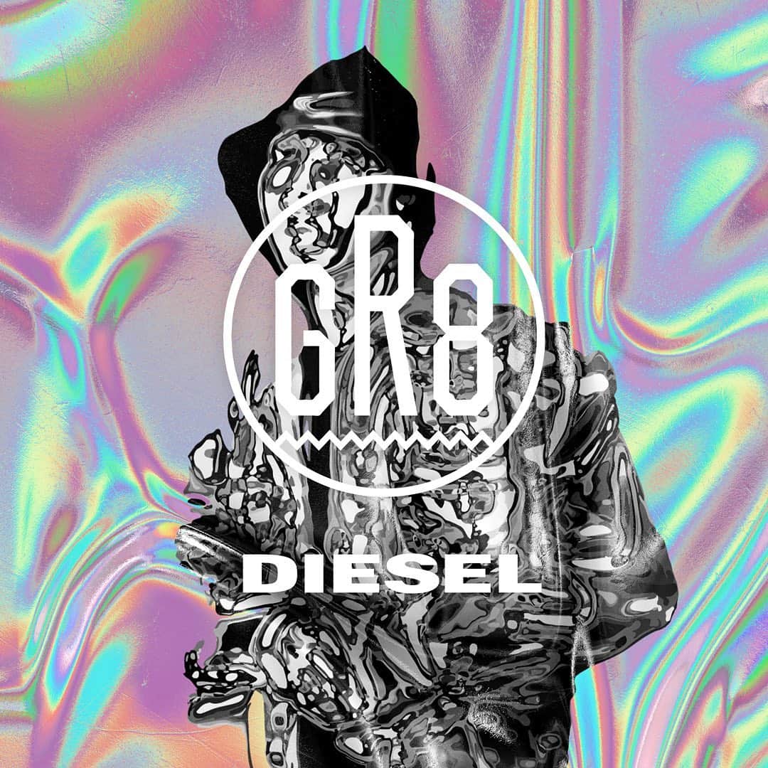 ディーゼルのインスタグラム：「Proud to introduce a new collaboration with @________gr8 Merging with eight of the most forward-thinking Japanese and international designers and artists in a unique and limited-edition capsule collection curated by GR8. #DieselxGR8 #GR8Diesel   @________gr8  @maverics_t @revolver_stories Digital Creative by @obf_tokyo」