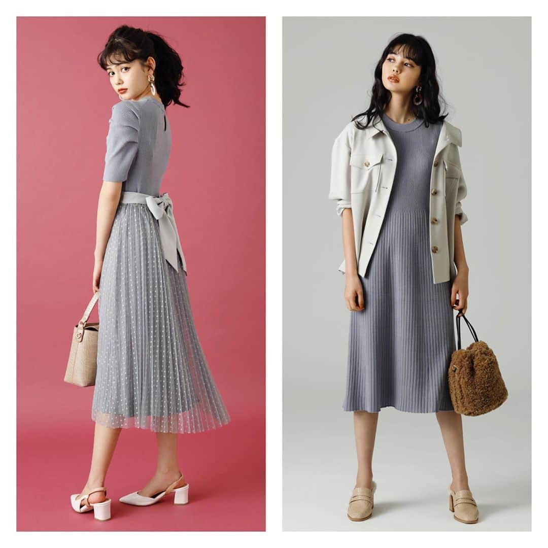 のインスタグラム：「【👗NEW ITEM👜💕】 公開中のAUTUMN＆WINTER COLLECTION 「2Ways To Wear」にも掲載の 2Wayアイテムがついに店頭入荷 👏❤️ ニットワンピースにバックリボンが華やかな ドット柄チュールスカートを重ねて着る ニュータイプのワンピース🥰👗❣️ ニットワンピース、チュールスカートはそれぞれ単品でも 使用可能✨ ニットワンピース以外の着まわしアイテムは スワイプ&タップしてチェック😉🎶 ———————————————————— ♦️リブフレアニットワンピース×ドットチュールスカート￥14,000+tax #31sdm品番070355 カラー（サックスブルー/オフホワイト/ブラウン) ワンサイズ ———————————————————— 入荷予定日や在庫は、店舗により異なります❕ また、予告なく入荷日が変更となる場合がございますのでご了承ください🙇‍♀ 店舗では、入荷連絡も承っておりますので スタッフまでお声掛けください☺️💕 #31Sonsdemode #31sdm #31sdm_outfit #fashion #autumn #coordinate #feminin #2way #knit #knitonepiece #onepiece #backribbon #ribbon #tulle #トランテアンソンドゥモード #トランテアン #秋 #コーディネート #フェミニン #ニット #ニットワンピース #バックリボン #リボン #チュール #大人気」