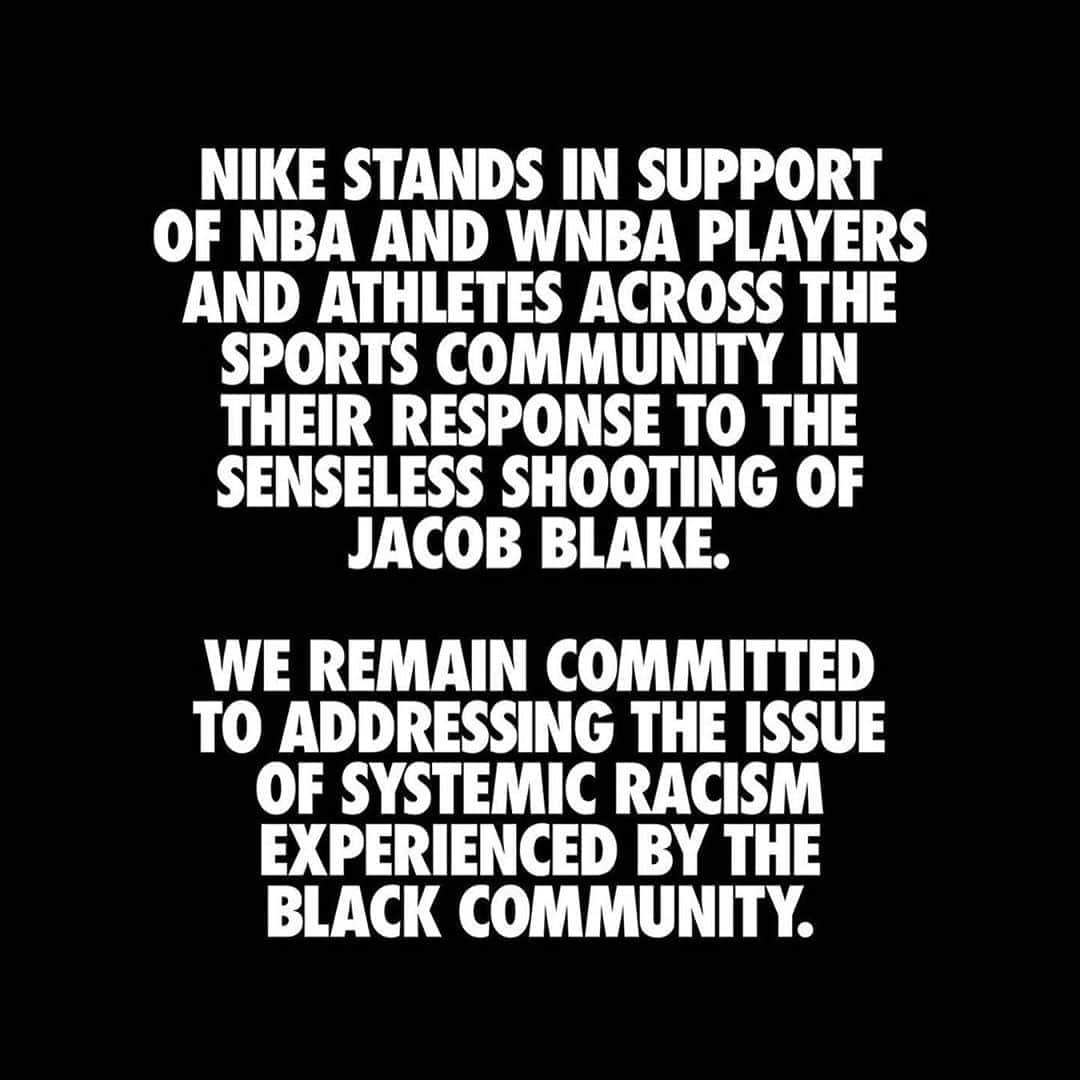 HYPEBEASTさんのインスタグラム写真 - (HYPEBEASTInstagram)「Footwear giants and athlete sponsors @nike, @adidas and @puma have released their own statements regarding the shooting of Jacob Blake. The messages arrive after a number of sports leagues and athletes refused to participate in their respective matches in solidarity with BLM. It began with the Milwaukee Bucks and Orlando Magic walking away from their playoff game on August 26, followed by news of the Los Angeles Lakers and Clippers voting to end the NBA season early and tennis star Naomi Osaka sitting out her semifinals match at the Western & Southern Open on August 27. Head to the link in our bio to learn more.⁠⠀ Photo: adidas/Nike」8月28日 17時23分 - hypebeast
