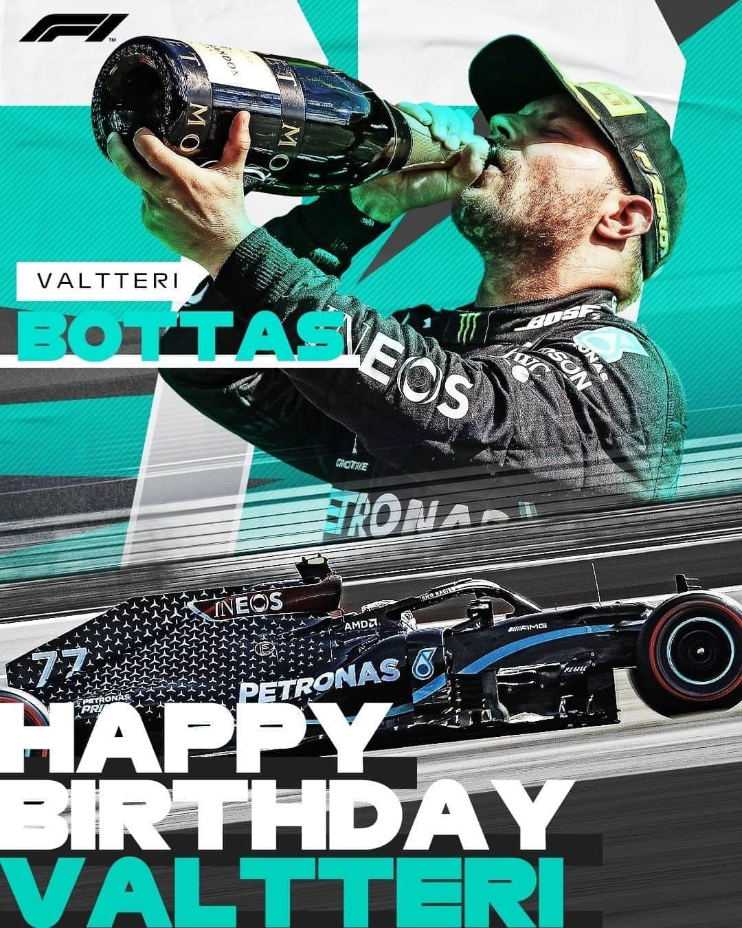 F1さんのインスタグラム写真 - (F1Instagram)「Many happy returns, @valtteribottas! 🎂 Drink it in! 🍾🎉 . We hope you have a Finn-tastic day! 🇫🇮🙌 . #F1 #Formula1」8月28日 17時42分 - f1