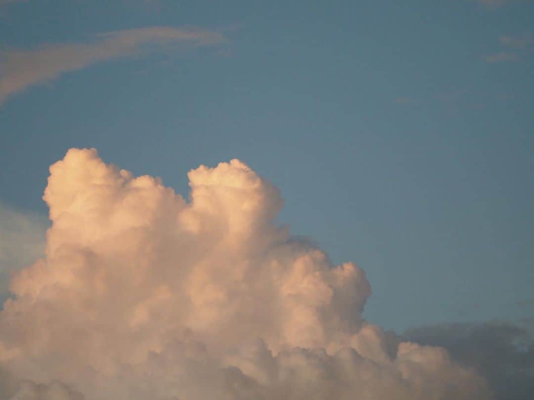 芥川愛加のインスタグラム：「· 我が家から見えた雲︎☁️ 綺麗だったから思わず撮影☺︎ · · #今日の1枚 #夏の雲 #わたがしみたい #あいかめら」