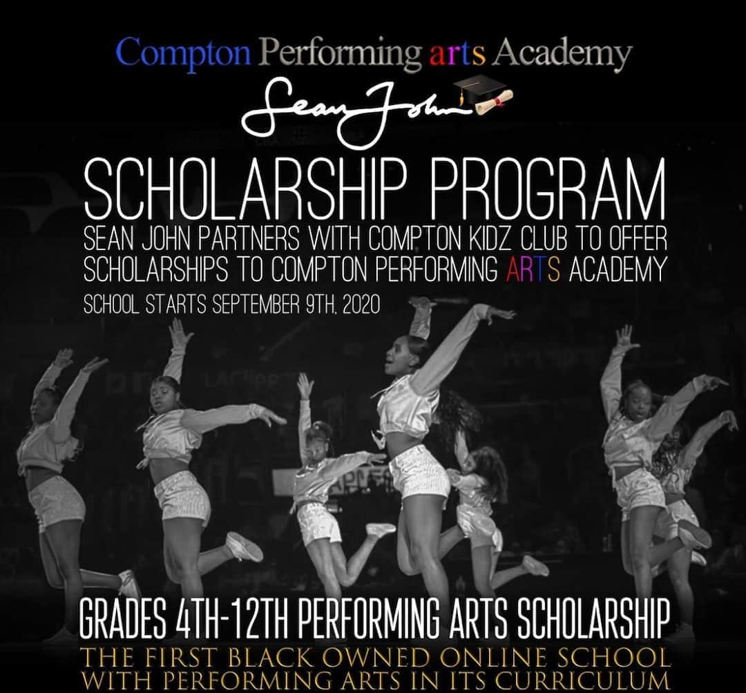 ショーンジョンさんのインスタグラム写真 - (ショーンジョンInstagram)「ATTENTION PARENTS! We've partnered with the @comptonkidzclub to offer scholarships to the Compton Performing Arts Academy. The first fully-accredited, black-owned GLOBAL online school with PERFORMING ARTS in the curriculum. If your child has a desire for the performance arts, this program is for you.  To apply contact: INFO@performingartsacademy.org or call 888.318.6668  Visit: www.comptonperformingartsacadey.org  Hurry, classes begin Sept. 9th, 2020. #comptonperformingartsacademy  #comptonkidzclub #dreambig #blackexcellence」8月28日 22時01分 - seanjohn