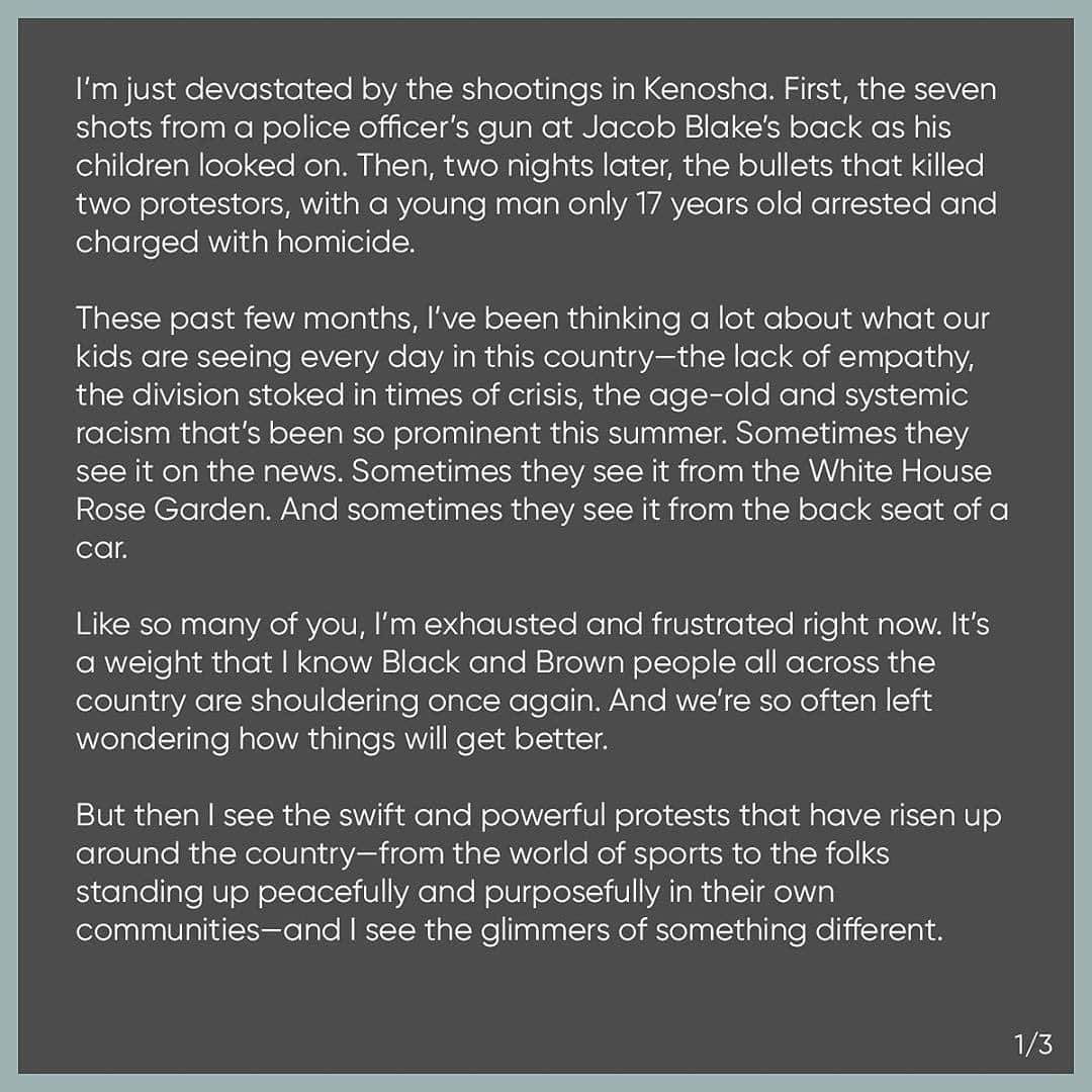 ダイアン・ゲレロさんのインスタグラム写真 - (ダイアン・ゲレロInstagram)「From @michelleobama  Thank you ❤️  Take a moment to read her words.   I’m just devastated by the shootings in Kenosha. And I can’t stop thinking about what our kids are seeing every day—and our obligations to them going forward.   To find out how you can take action, check out the @ObamaFoundation's resources at obama.org/anguish-and-action.」8月29日 8時55分 - dianexguerrero
