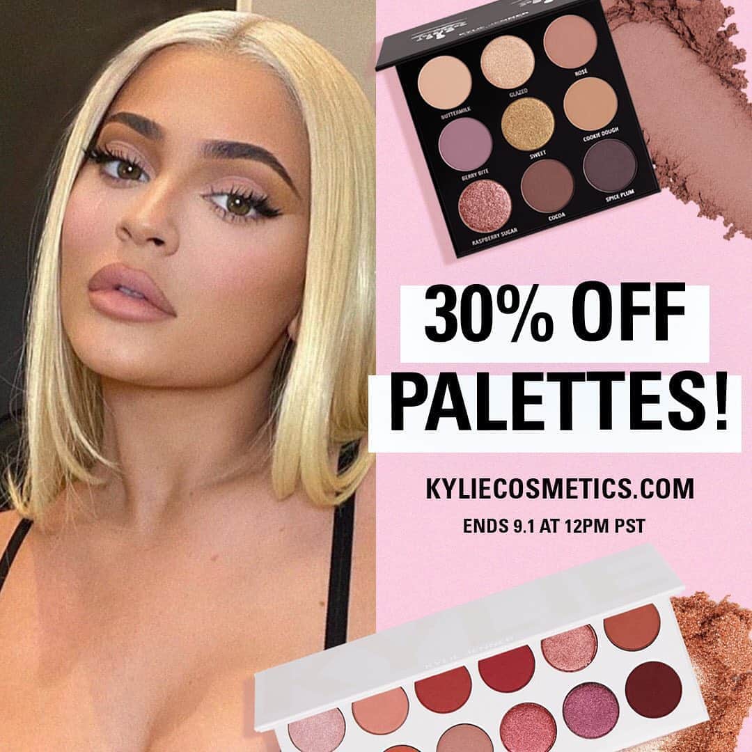 Kylie Cosmeticsさんのインスタグラム写真 - (Kylie CosmeticsInstagram)「30% off all palettes starts now! 😍 You don't want to miss this. Shop now on KylieCosmetics.com」8月29日 1時04分 - kyliecosmetics