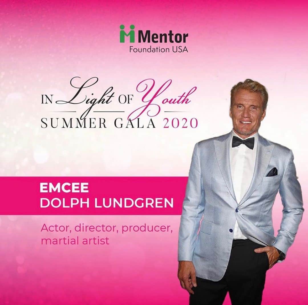 ドルフ・ラングレンのインスタグラム：「Tomorrow I am hosting a Virtual Summer Gala for my favorite charity @mentor_usa from my home here in LA!🍾Register for free on the link in my bio. See you tomorrow at 4pm PDT!」