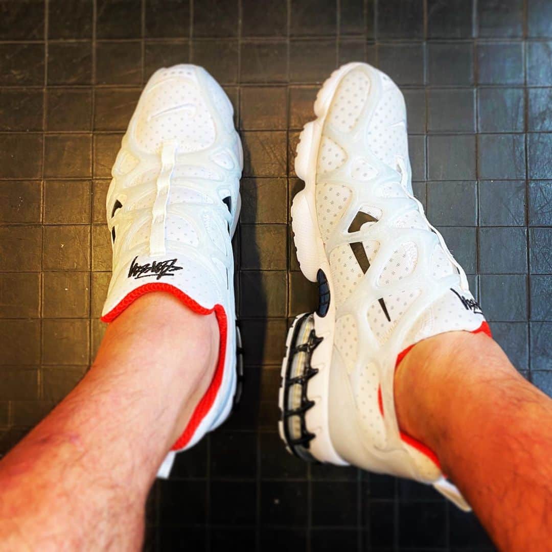宇野薫のインスタグラム：「UNO☆KICKS  STUSSY x NIKE AIR ZOOM SPIRIDON KUKINI   #unokicks #stussy #stussyjapan  #nike #stussynikeairzoomspiridonkukini  #ステューシー #ナイキ」