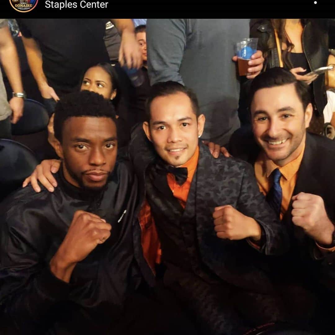 Noito Donaireのインスタグラム：「2018.  A true champion fights through adversity and regardless of what battles are ahead, doesn't show weakness.  I'm saddened and shocked by the news of @chadwickboseman .  But it will inspire generations to live their truth. His legacy will live.  #wakandaforever」