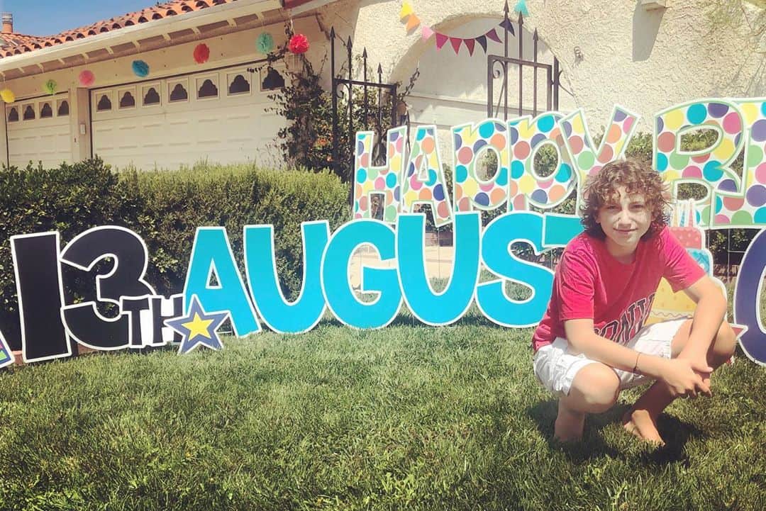 オーガスト・マトゥーロのインスタグラム：「I’m a teenager now 🤭 I can’t even believe it. Thanks to everyone who made posts and edits for my birthday! I’m trying to look through them all. Also thanks to everyone who texted called and drove by and dropped off gifts! I have the greatest friends in the world 😊」