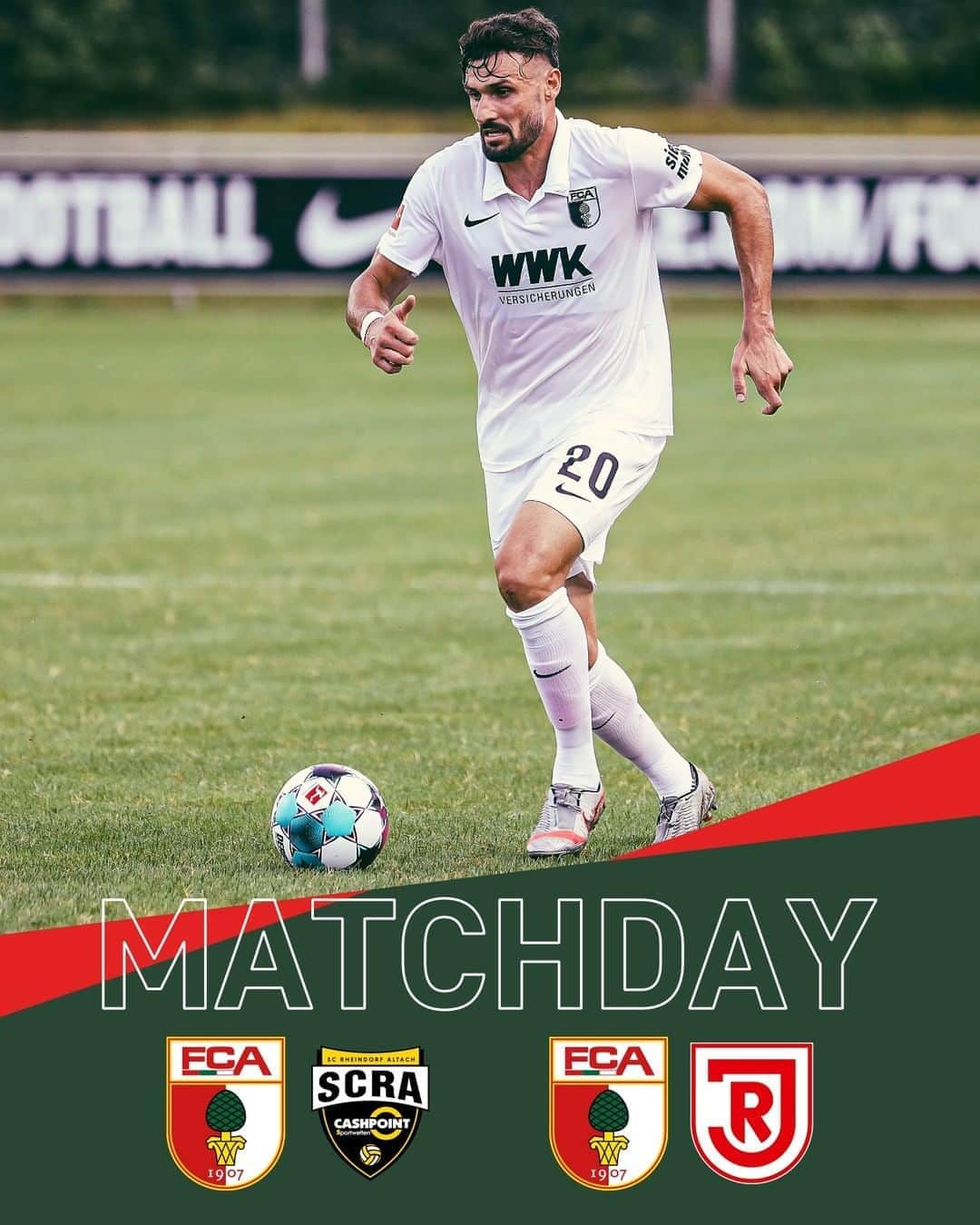 FCアウクスブルクさんのインスタグラム写真 - (FCアウクスブルクInstagram)「Doppelspieltag! ⚽ Der #FCA testet gegen #Altach und Jahn #Regensburg! 👉 LIVE ab 14.45 Uhr im FCA TV! 📺 #FCASCR #FCASSV #FCA1907 #fcaugsburg」8月29日 16時07分 - fcaugsburg1907