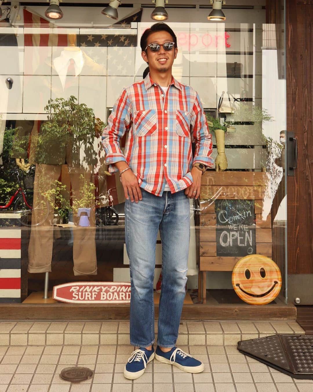 Freeport-ueno/上野さんのインスタグラム写真 - (Freeport-ueno/上野Instagram)「本日のSTYLE  秋といえばネルシャツ！ てことでFOBから良いネルシャツが届きました〜  #shirt#fobfactory #denim#workersjapan #sneaker#doek #glasses#kearny #ivystyle#trad#surf #Freeportueno#tokyo#上野セレクトショップ」8月29日 16時15分 - freeportueno