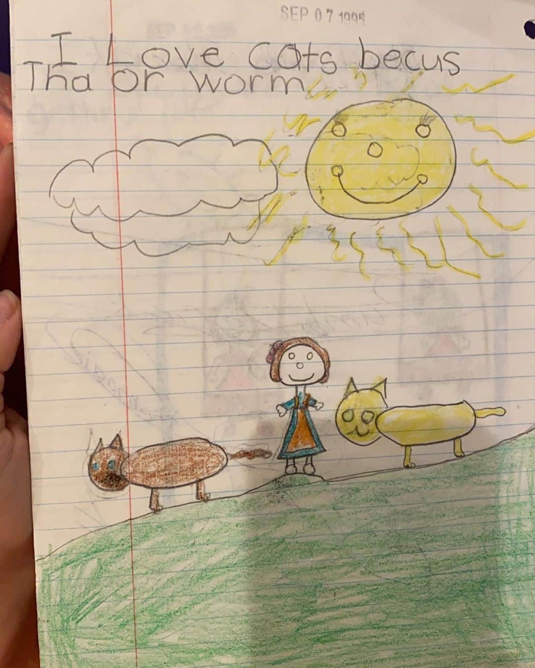 ルーシー・ヘイルのインスタグラム：「Poetry and illustrations by 5/6 year old me」