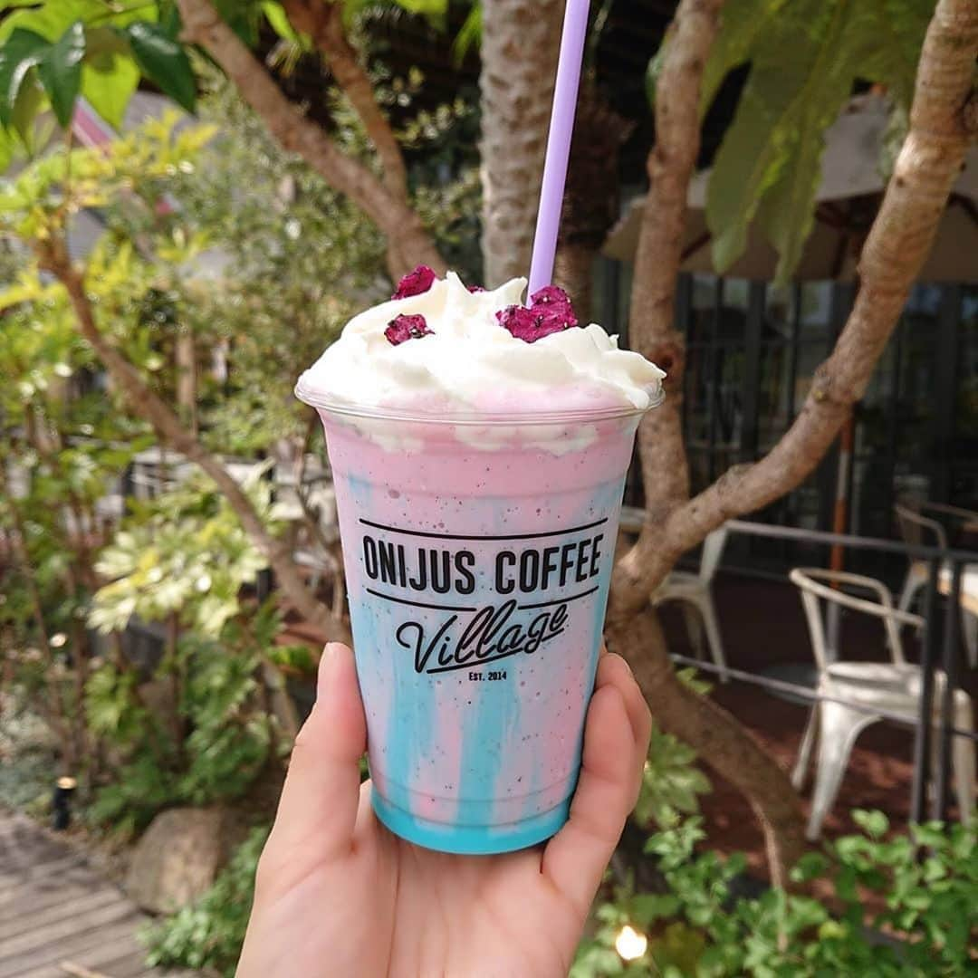 ONIJUS COFFEE VILLAGEさんのインスタグラム写真 - (ONIJUS COFFEE VILLAGEInstagram)「. 🦄🦄🦄 Great 📷 @sa_ya_sa_ya . 🌴🌿🦄ONIJUS COFFEE village🦄🌵🌴 . ここは私が前から行ってみたかった所😍💕 この「オニコーンシェイク」が可愛すぎてツボ🥰💕 そして美味しいー😍💕 . お店の外観は海外にありそうなカフェでいっぱい植物が植わっててオシャレ🌵🌿🌴✨ . #onijuscoffeevillage#onijuscoffee#オニジャスコーヒーヴィレッジ#オニジャスコーヒー#オニコーンシェイク#ユニコーンカラー#ユニコーン#🦄#富田林カフェ#富田林ランチ」8月29日 20時50分 - onijus