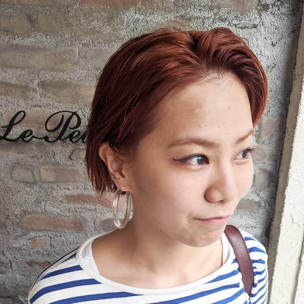 emiemieminkoさんのインスタグラム写真 - (emiemieminkoInstagram)「ブリーチからのオレンジオン！！🍊 短めヘアにオレンジ可愛すぎた♥  . いつもありがとうございます😉 #えみヘア#ショート#オレンジカラー#ショートヘア#ルプティプランス」8月29日 22時29分 - emiemieminko