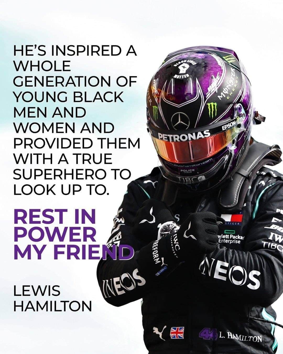F1さんのインスタグラム写真 - (F1Instagram)「"Rest In Power", Chadwick Boseman . @lewishamilton #BelgianGP 🇧🇪 #Formula1 #F1」8月30日 4時00分 - f1