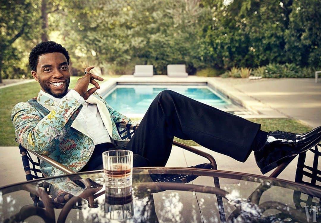 ブラッド・ゴレスキーのインスタグラム：「Super actor. Super stylish. Superhero.  RIP Chadwick Boseman  Photo by @aspictures @vanityfair」