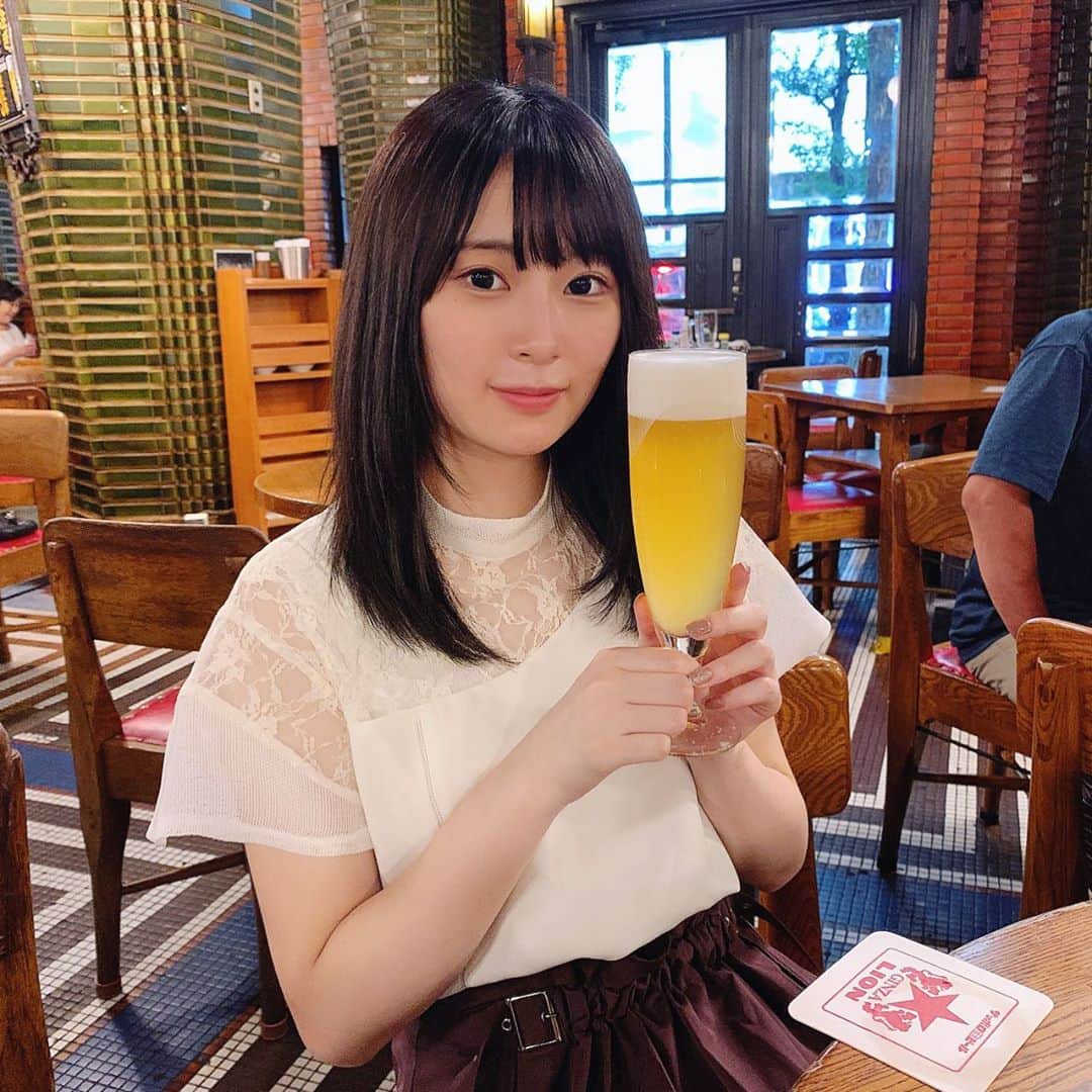 長沢菜々香のインスタグラム：「久しぶりにビール飲んだ🍺  白穂乃香、すごく飲みやすかった！  #ビール」