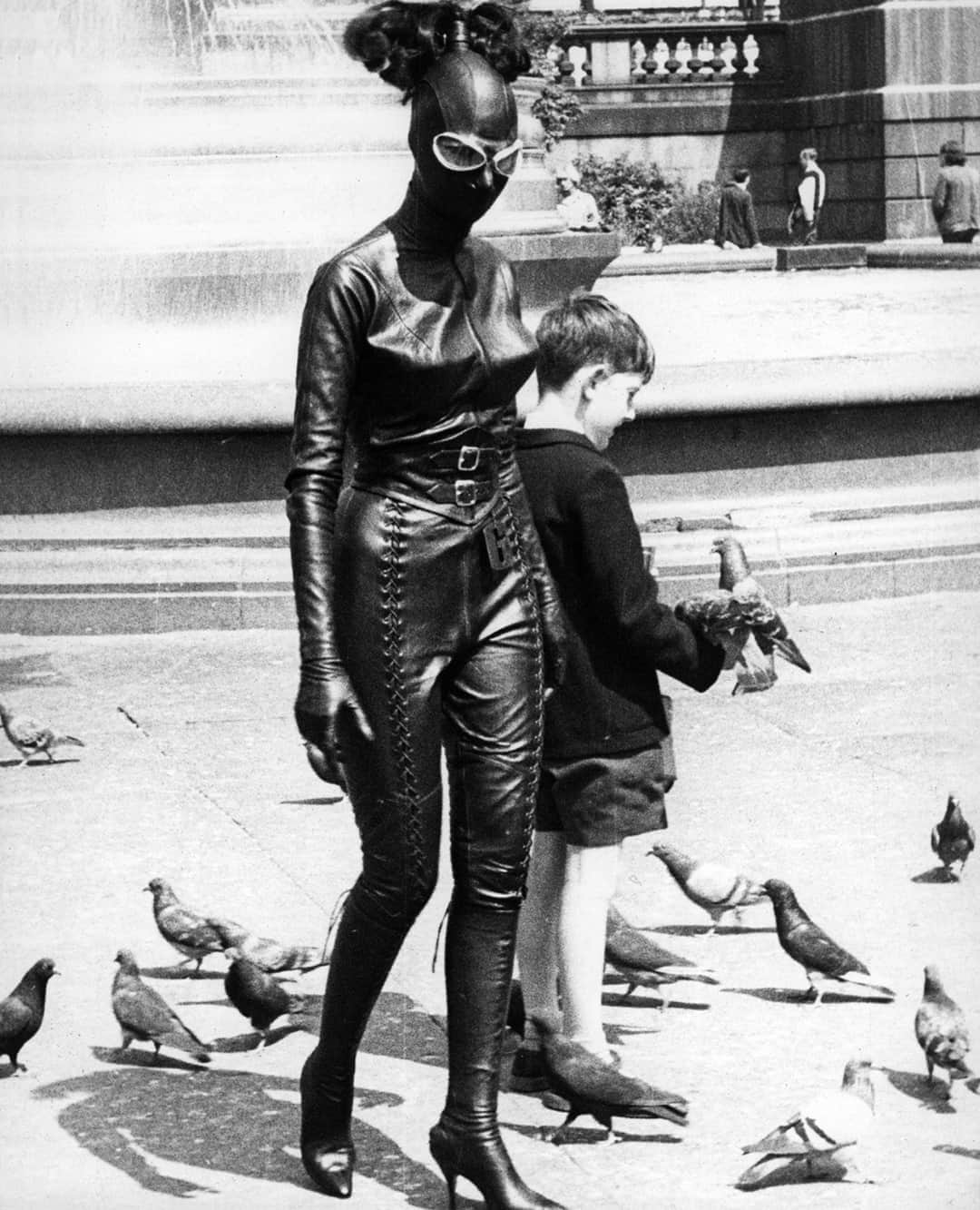 アンダーグラウンドのインスタグラム：「Wear a mask and don't forget to social distance.⁠ ⁠ This image from Atomage, the magazine dedicated to the "fetish" community and was the creation of John Sutcliffe, the founder of the AtomAge fetish clothing line. ⁠ ⁠ Sutcliffe launched Atomage in 1965 and it ran through until 1980 with the aim of changing the perception of Fetish wear for the good.⁠ ⁠ The magazine specialised in Rubber, leather and PVC wear from the ubiquitous gimp mask to raincoats and gasmasks.⁠ ⁠ ⁠」