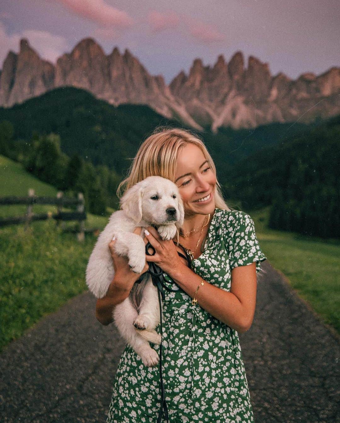 アギーさんのインスタグラム写真 - (アギーInstagram)「Peanut Butter, mommy misses you so much, she might bring home a sister for you 🐕😍 :::::: Who else hugs every puppy they see?! 🙈🙋🏼‍♀️ Photo by @Jacob #Dolomites #puppiesofinstagram #puppylove」8月30日 1時21分 - aggie