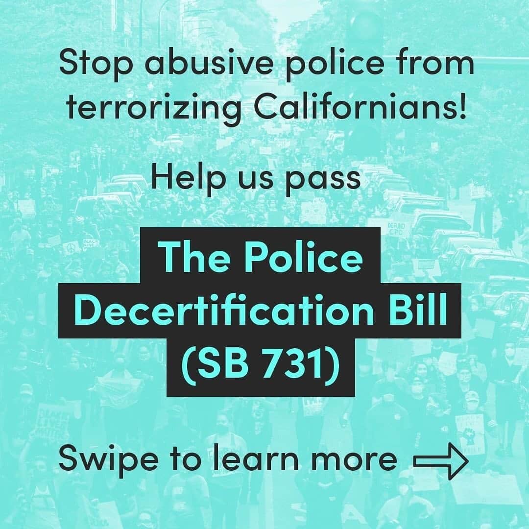 ジェイソン・ムラーズさんのインスタグラム写真 - (ジェイソン・ムラーズInstagram)「URGENT 🚨  I need your help to protect Californians from violent cops!  The California Assembly is set to vote on SB 731 TOMORROW. That’s the Police Decertification Bill.   Right now, if a cop abuses their power or gets fired for racism, they can get hired by another police department. The same department could even hire them again after a few years.  If doctors and lawyers can lose their licenses, why can’t cops?  The bill would also give victims of police violence relief. Under California law, victims have to prove that an officer intended to violate their civil rights in court. How can anyone meet that standard? SB 731 ends that.  We need this. Our communities need this. We have to get abusive cops off of our streets for GOOD.  Help us reach 1K calls TODAY as part of our Weekend of Action!  📞 916-237-1387」8月30日 6時04分 - jason_mraz