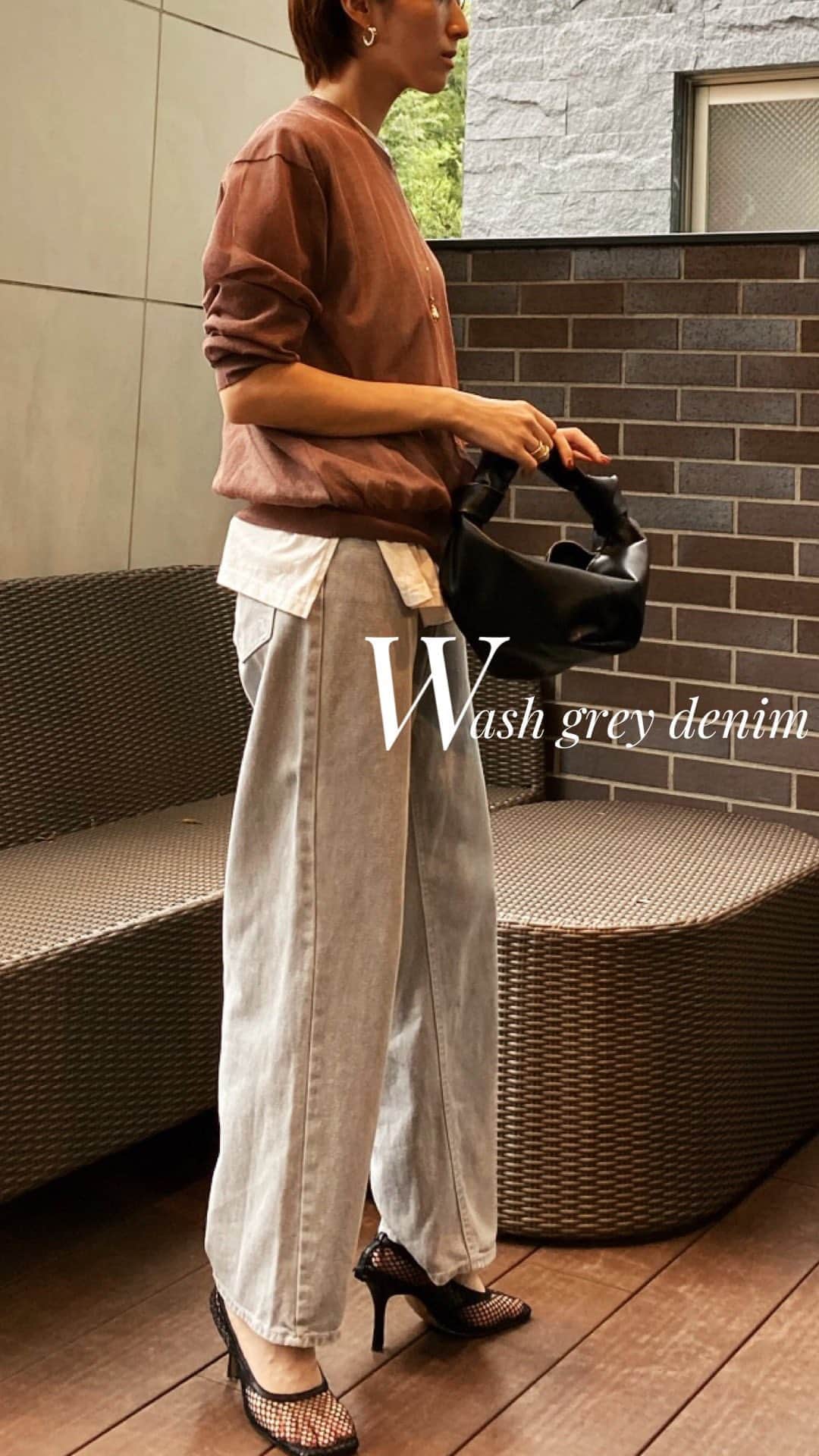 美生のインスタグラム：「#washgreydenim 🔍jj214」