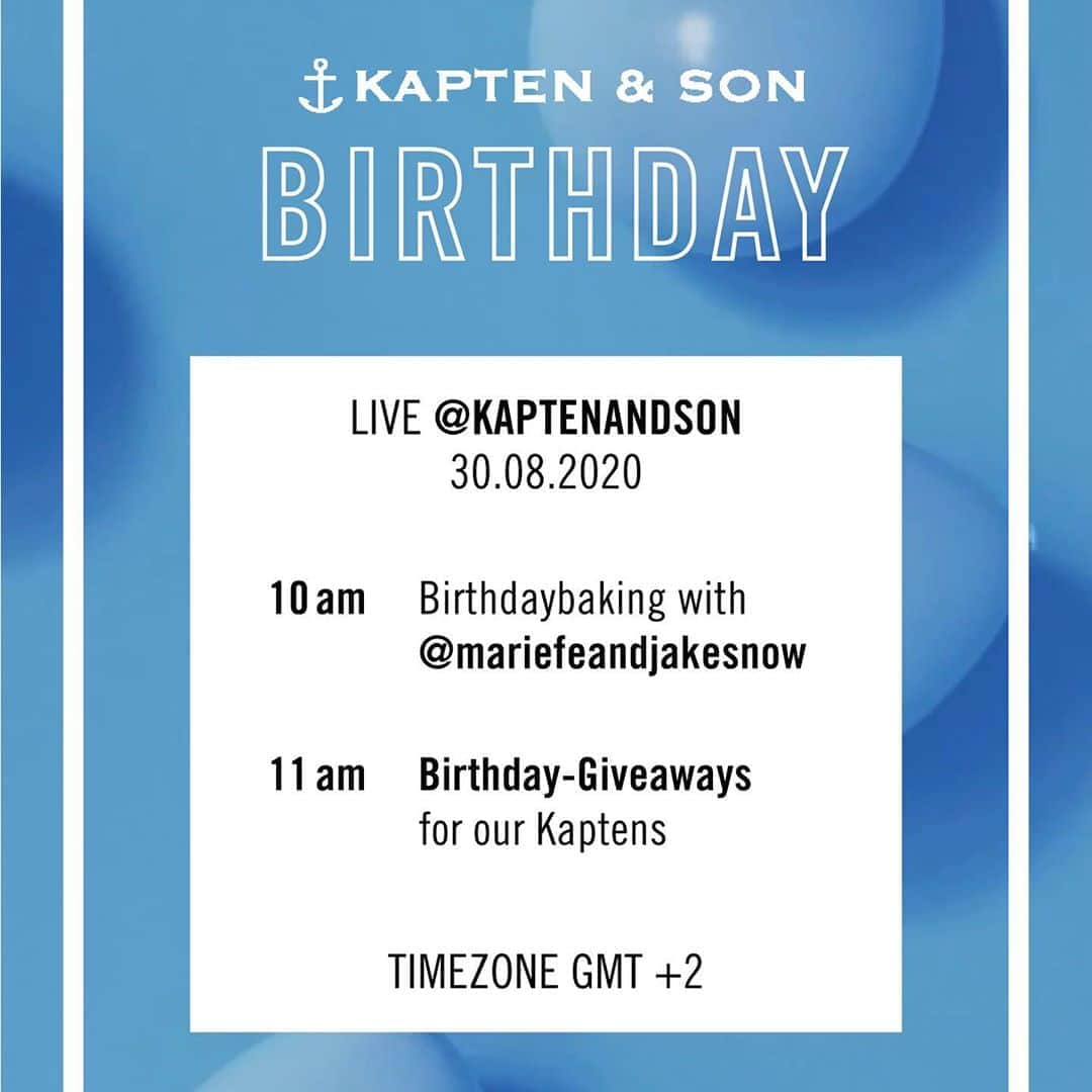 Kapten & Sonさんのインスタグラム写真 - (Kapten & SonInstagram)「🎉TODAY IS OUR LIVE BIRTHDAY EVENT 🎉 where @mariefeandjakesnow will be our guests to help us bake a yummy birthdaycake at 10 am and at 11 am we'll have another special GIVEAWAY FOR YOU! Make sure to join our livestream to get a chance of some very special goodies! 🎉 #bekapten #kaptenandson⁠ .⁠ .⁠ .⁠ #birthday #happybirthday #live #celebratewithus #party #baking #giveaways」8月30日 15時52分 - kaptenandson