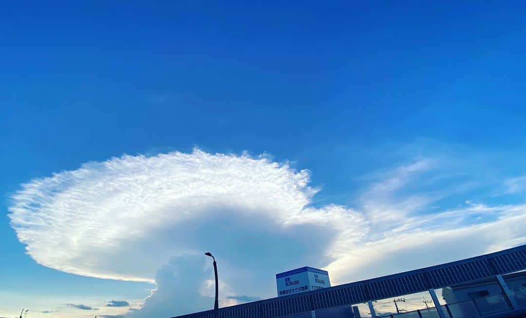 近藤薫のインスタグラム：「面白い雲のかたち。ずっと見てしまった。 #かなとこ雲」