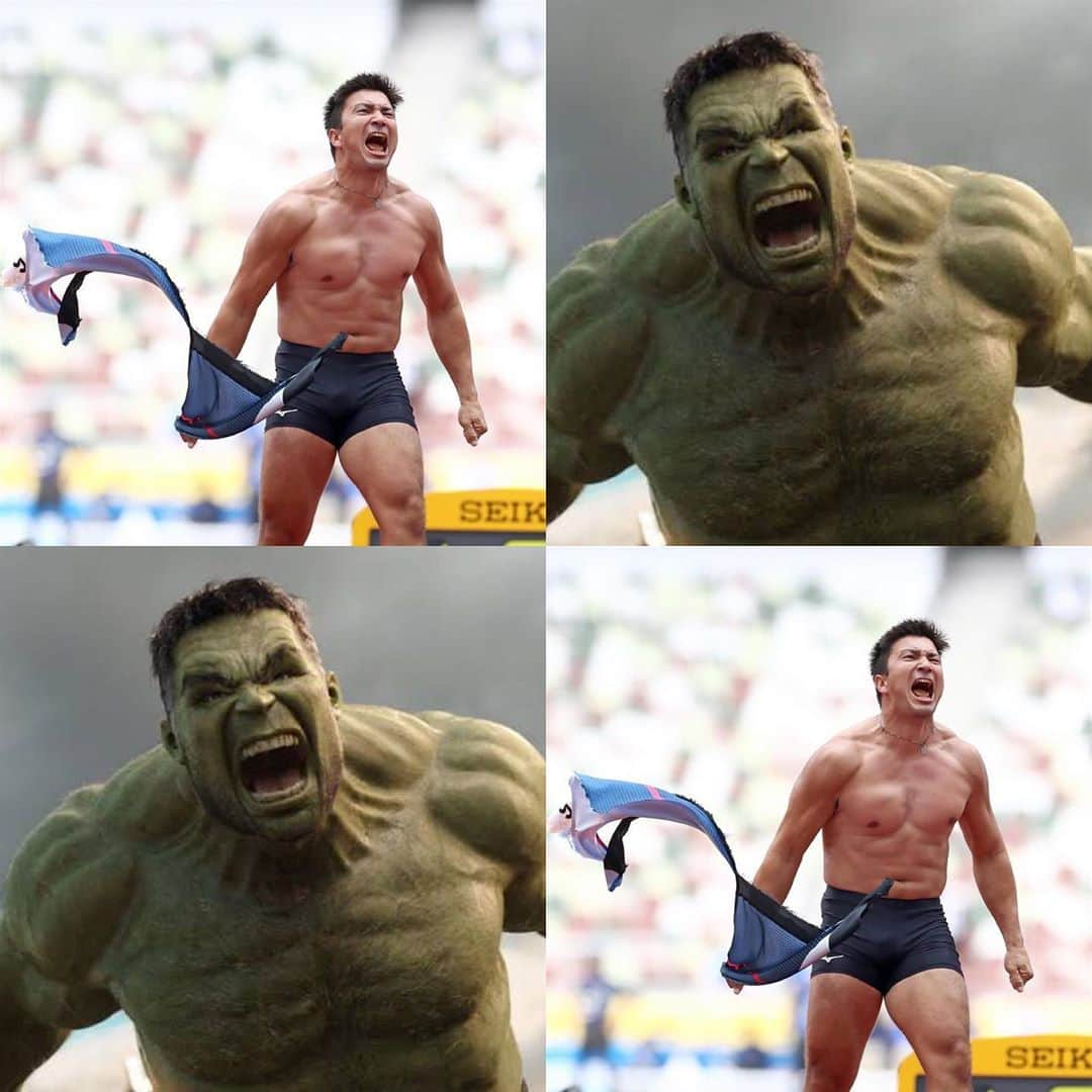 ディーン元気のインスタグラム：「🤣🤣🤣 Hulk (with bit fat)」