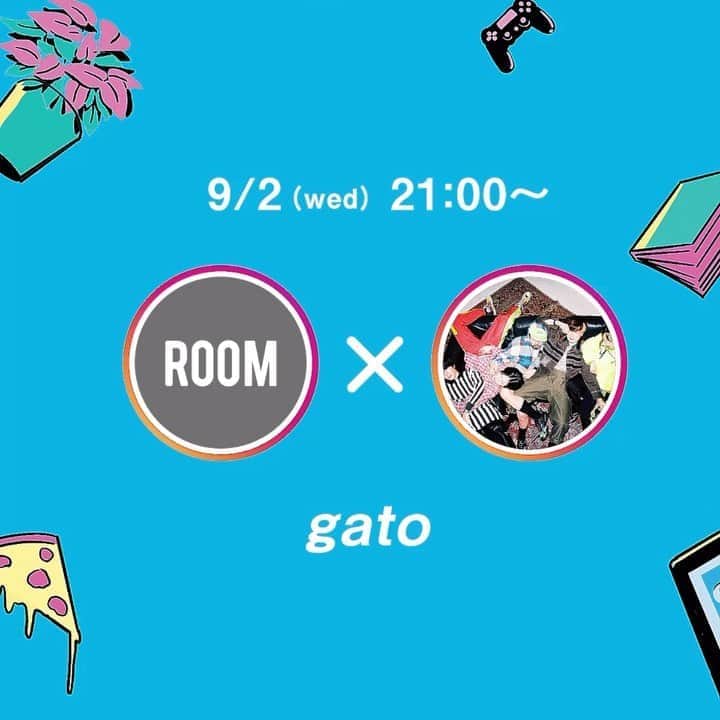 room onziemeのインスタグラム：「•﻿ 📸👥📸﻿ ﻿ - STAYROOM -﻿ ﻿ ROOMが提供するアーティストと﻿ リスナーをつなぐ新たなカタチ﻿ ﻿ ROOMとアーティストによる﻿ Instagram コラボLIVE配信﻿ ﻿ 普段見れないアーティストの﻿ 裏側や素顔を深掘りして新たな発見を！﻿ ﻿ --------------------------------------------﻿ ﻿ 9/2 (Wed) 21:00〜﻿ ﻿ vol.27 /﻿ gato﻿ 【@gato_band】﻿ ﻿ 2018 年、突如インディーシーンに現れた﻿ エレクトロバンド。﻿ post dubstep, future bass, hiphop といった﻿ 昨今の グローバルトレンドを抑えつつも、﻿ 日本人の琴線に触れる Asian なサウンドは、﻿ 現行のインディーシーンにおいて ﻿ 唯一無二の存在。 ﻿ ﻿ 高い歌唱力、曲を繋いで展開していく﻿ DJ ライクなパフォーマンス、﻿ 映像と楽曲がシンクロするライブには定評があり、 ﻿ クラブシーンやギャラリーなど、﻿ ライブハウスの枠を超え出演オファーが続出。﻿ 着々とファンを増やしている。 ﻿ ﻿ 2019 年末には、無名ながらも﻿ 恵比寿 LIQUID ROOM の年越しイベントにて、﻿ サブステージのトリを飾った。 ﻿ 現在は、コロナ禍により﻿ 通常のライブ活動が行えない中、「SYNCHRONICITY 2020 ONLINEFESTIVAL」出演など、 ﻿ 配信ライブに切り替えて活動を展開中。 ﻿ ﻿ MC /﻿ Teteyan 【 @teteyan 】﻿ ﻿ ROOMが展開する番組「hu-do」のメインパーソナリティを務め、「ZIPANGU ONIGIRI」のクリエイター。﻿ ﻿ 大手アパレルで10年勤め上げ、突如飲食業内にコンバートした彼は、made in Japanを愛し、お笑いを愛し、人に愛される大男。﻿ ﻿ 夢で神のお告げを受け、おにぎり作りをスタートさせ冒頭記載の「ZIPANGU ONIGIRI」をブランド化する事に成功。﻿ ﻿ さらにアーティストやクリエイターが夜な夜な足繁く通う大阪の卓球バー「THE BAR」の店主も務め、気さくでみんなから愛されるキャラクターを目当てに足を運ぶファンも少なくない。﻿ ﻿ --------------------------------------------﻿ #room_jp #stayroom #gato」