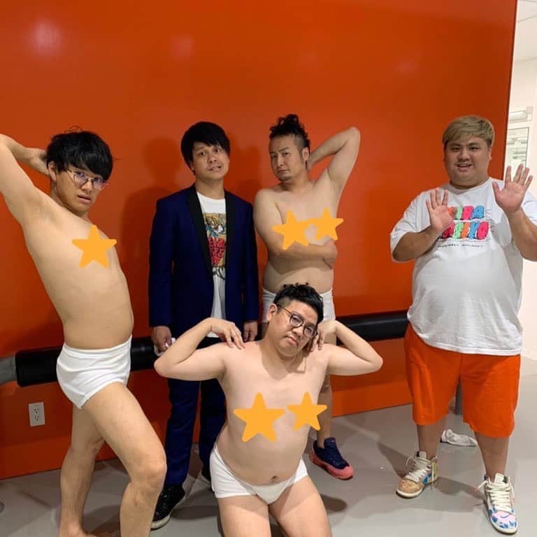 池田真一のインスタグラム：「めちゃくちゃ楽しい収録行って来ました！！ ミキとバンビーノ石山タオルが助っ人で来てくれました！ 脇毛処理までありがとうな😆 また放送日報告します！ 藤田ごめんな🙏」