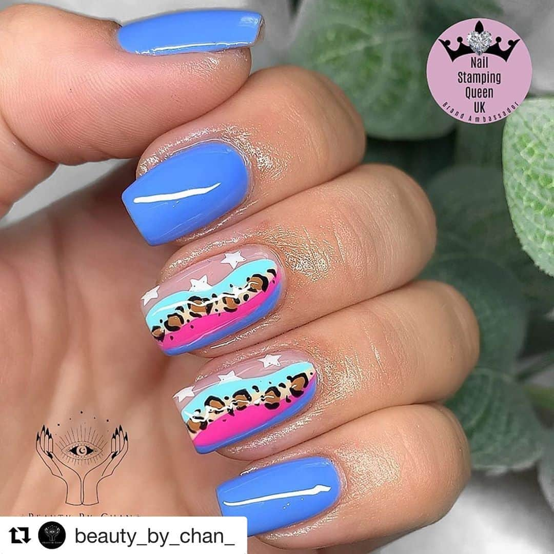 Nail Designsさんのインスタグラム写真 - (Nail DesignsInstagram)「Credit: @beauty_by_chan_  ・・・ Leopard and rainbows using @the_gelbottle_inc Michelle bluefin bleeding heart honey Diana  @dixie_plates  isabels reverie from  @nailstampingqueenuk discount for these in my bio  @magpie_beauty art gel  @cutieoils jelly bean Inspo @nailedbymal  #showscratch #scratchmagazine #zebraprintnails #acrylicnails #animalprintnails #leopardprint #leopardprintnails #marblenails #stonenails #ombrenails #abstract #gelbottlebluefin #gelbottlebleedingheart #floralnails #abstractnails #nailitdaily #abstractart #cowprintnails #summernails #gelish #gelnails #gelpolish #nails #thegelbottleinc #nailharmonyuk #NailArt #pastelnails #magpiebeauty #magpieglitter #rainbownails @scratchmagazine」8月31日 7時47分 - nailartfeature